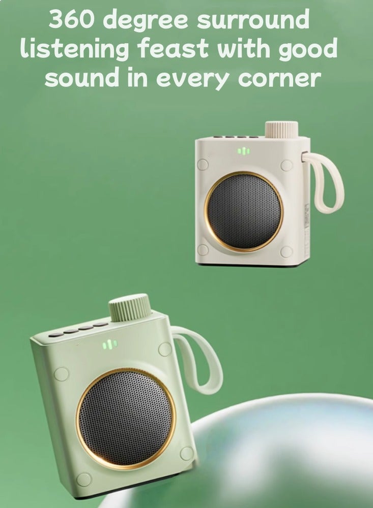Portable Bluetooth Speaker, Small Wireless Speaker, Mini High Pitched, Outdoor Portable, Cream White - Image 5